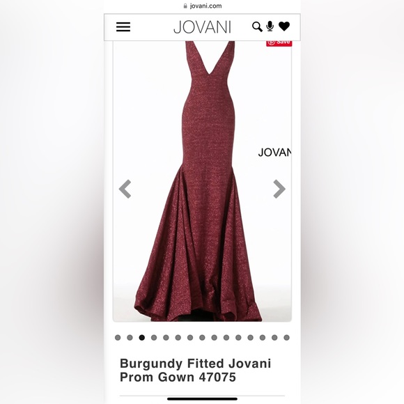 Jovani Sequin Even Gown Dress in Burgundy/ Dark Red / Maroon color. - Picture 5 of 6